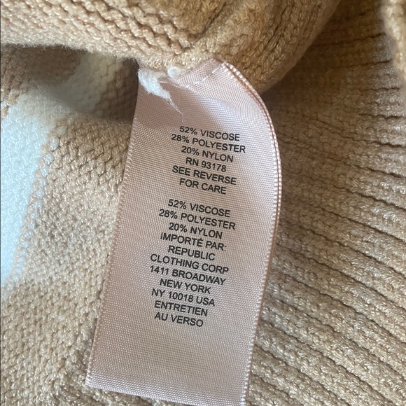 Flawed- Free - Philosophy Soft Beige and White Striped Crewneck Sweater - Picture 11 of 11